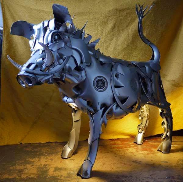 Amazing Animal Sculptures made out of old automobile parts and scrap metals
